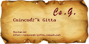 Csincsák Gitta névjegykártya